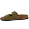 Aloha - Mule with khaki green cork sole - Claquette grande pointure femme - Shoesissime