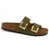 Aloha - Mule with khaki green cork sole - Claquette grande pointure femme - Shoesissime