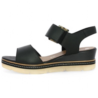 nu-pieds noir talon compensé grande pointure femme Shoesissime, vue intérieure
