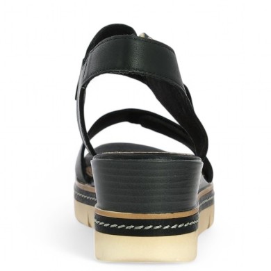 sandale confort habillée talon compensée noire femme 42, 43, 44,4 5 Shoesissime, vue arrière
