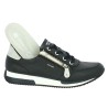baskets grande taille femme semelle orthopédique cuir bleu marine, vue détails