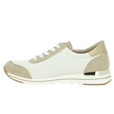 Tennis sport grande pointure femme blanc et beige Shoesissime, vue intérieure