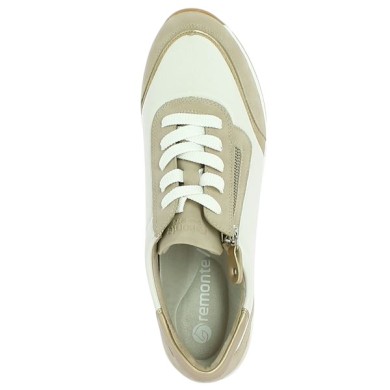R6709-80 Baskets beige doré Remonte 42, 43, 44, 45 Shoesissime, vue dessus
