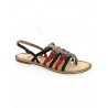 DIXMILLE Noir-Rouge Kickers - Sandales Grandes Tailles - Magasin Shoesissime Paris