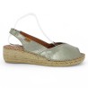 espadrilles femme grande taille cuir acier Shoesissime, vue coté