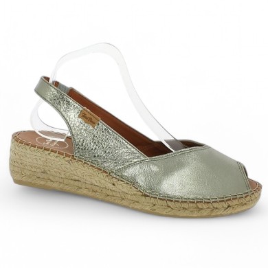 espadrilles femme 42, 43, 44, 45 cuir acier Shoesissime, vue profil