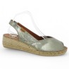 espadrilles femme 42, 43, 44, 45 cuir acier Shoesissime, vue profil