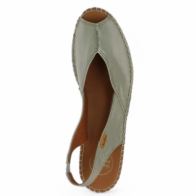espadrilles femme grande pointure cuir acier Shoesissime, vue dessus