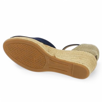 Talon cordes espagne femme grande pointure bleu marine toni pons, vue talon