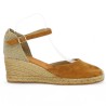 espadrille velours camel grande taille femme toni pons, vue coté