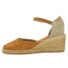 talon compensé velours camel grande pointure femme Shoesissime, vue intérieure