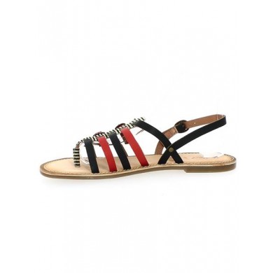 DIXMILLE Noir-Rouge Kickers - Sandales Grandes Tailles - Magasin Shoesissime Paris