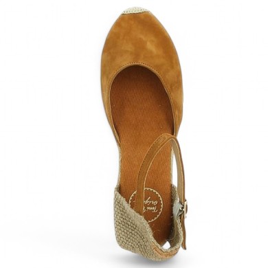 espadrille velours camel grande pointure femme toni pons, vue dessus