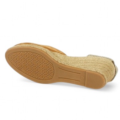 chaussures talon compensé camel 42, 43, 44, 45 femme Shoesissime, vue talon