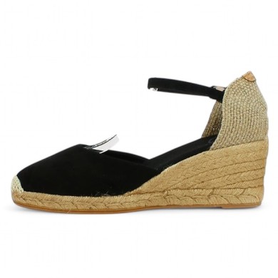 chaussures talon cordes femme grande pointure velours noir Shoesissime, vue intérieure