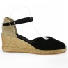espadrille cuir noir femme 42, 43, 44, 45 Toni Pons Shoesissime, vue coté