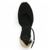 chaussures talon cordes femme grande taille velours noir Shoesissime, vue dessus