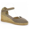 espadrille toile femme grande taille taupe Toni Pons Shoesissime, vue profil
