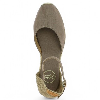 espadrille toile femme 42, 43, 44, 45 taupe Toni Pons Shoesissime, vue dessus