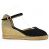 chaussures cordes toile noire femme 42, 43, 44, 45 Toni Pons Shoesissime, vue coté