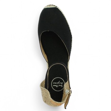 chaussures cordes toile noire grande taille femme Toni Pons Shoesissime, vue dessus
