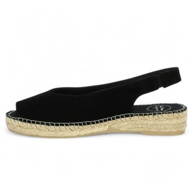 chaussures talon cordes femme grande pointure petit talon velours noir Toni Pons Shoesissime, vue intérieure