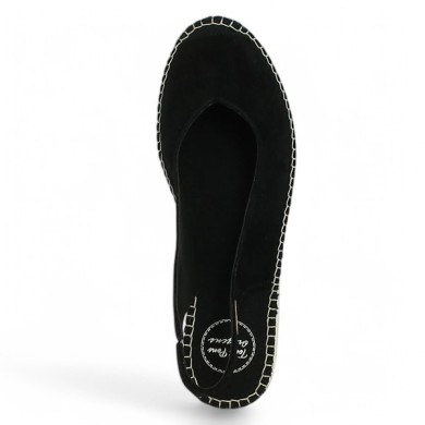 chaussure corde femme grande taille petit talon velours noir Toni Pons Shoesissime, vue dessus