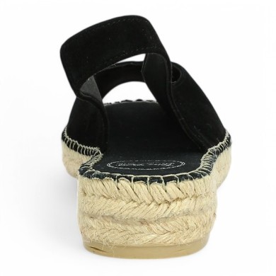 chaussures petit talon corde velours noir femme 42, 43, 44, 45 Shoesissime, vue arrière