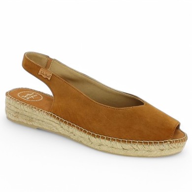 Martha - camel velvet heels - Espadrille large size woman - Shoesissime