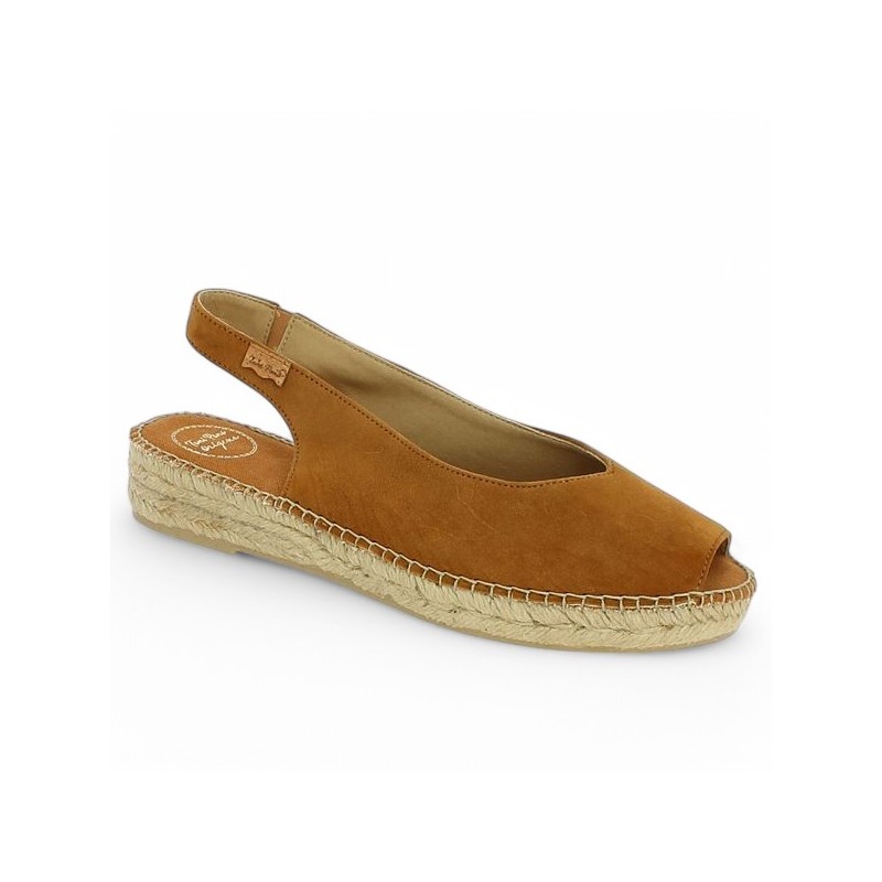 Martha - camel velvet heels - Espadrille large size woman - Shoesissime