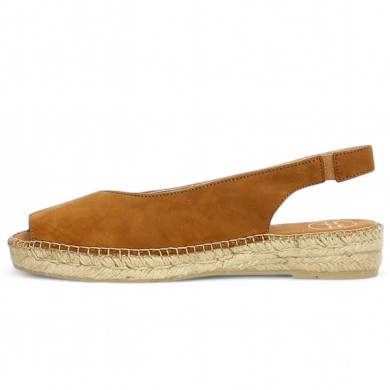 Martha - camel velvet heels - Espadrille large size woman - Shoesissime