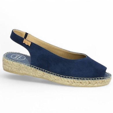 nu-pieds bleu talon corde femme grande taille Toni Pons Shoesissime, vue profil