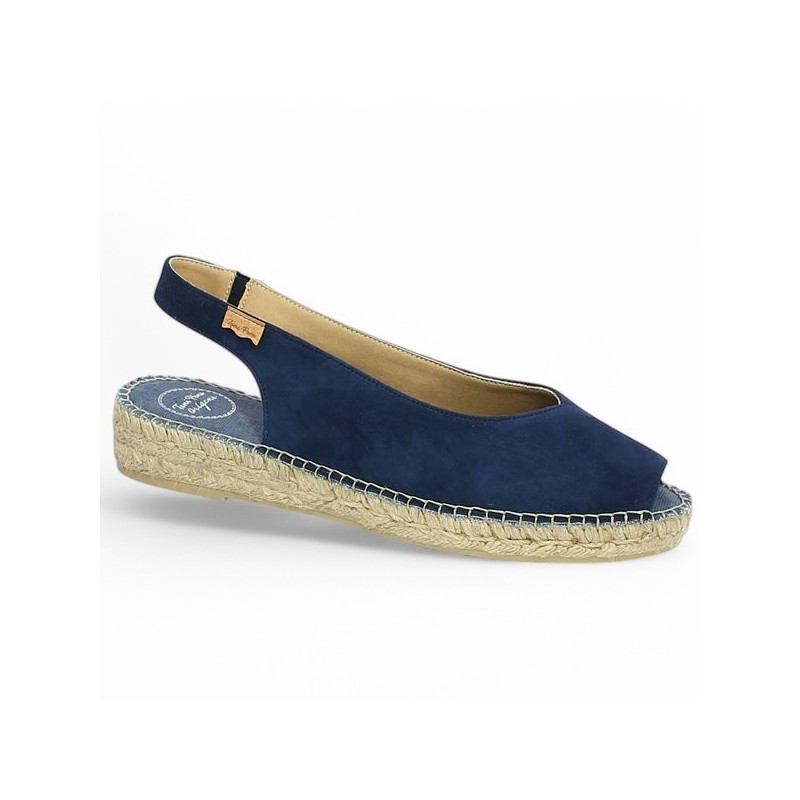 nu-pieds bleu talon corde femme grande taille Toni Pons Shoesissime, vue profil