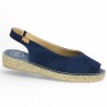 nu-pieds bleu talon corde femme grande taille Toni Pons Shoesissime, vue profil