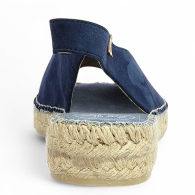 chaussures grande pointure Toni Pons bleu talon corde femme Shoesissime, vue arrière
