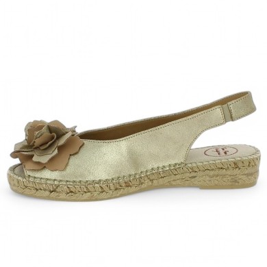 sandales cordes femme 42, 43, 44, 45 cuir doré Toni Pons Shoesissime, vue intérieure