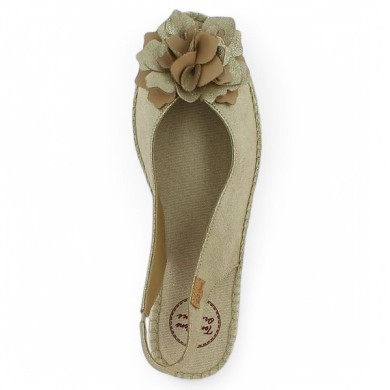 sandales cordes femme grande pointure cuir doré Toni Pons Shoesissime, vue dessus
