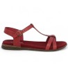 sandale plate Josef Seibel rouge femme 42, 43, 44, 45 Shoesissime, vue coté