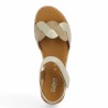sandalette plate grande taille beige et dorée Gabor, vue dessus