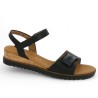 62.756.57 sandale compensée Gabor cuir noir 8, 8.5, 9, 9.5 Shoesissime, vue profil