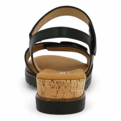 sandale talon compensé cuir noir femme 42, 43, 44, 45 Shoesissime, vue arrière