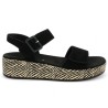 Jalia - D1N54-02 Black and raffia sandal Remonte - Wedge sandals 42, 43, 44, 45 - Shoesissime