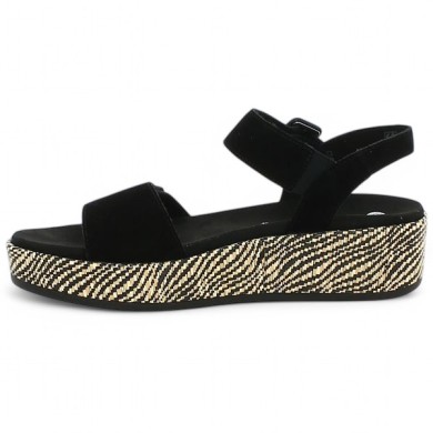 sandale plateforme noire grande pointure femme Shoesissime, vue intérieure