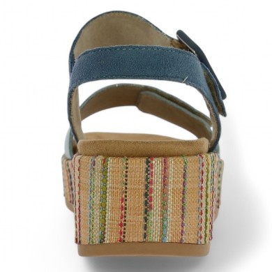Antonella - D1N54-12 Nude-pieds bleu semelle plateforme - Chaussures Remonte grande taille - Shoesissime