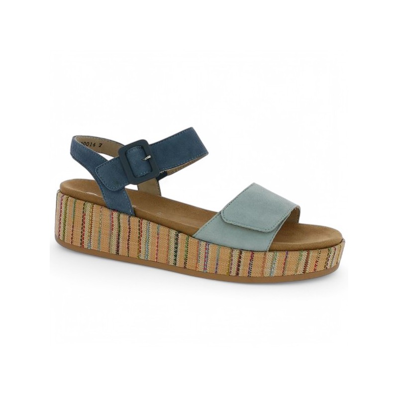 Antonella - D1N54-12 Nude-pieds bleu semelle plateforme - Chaussures Remonte grande taille - Shoesissime