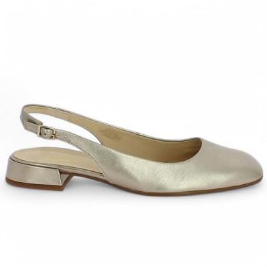 ballerine dorée grande taille femme sling back Gabor, vue coté