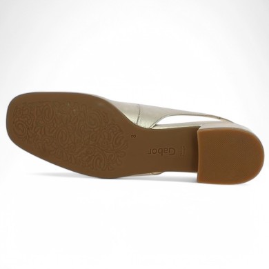 Hortense - Chaussure habillée dorée ouverte au talon 62.240.82 - Gabor grande taille - Shoesissime