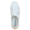 baskets blanche textile coton  grande taille femme, vue dessus