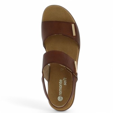 Nu-pieds réglable femme cuir camel 42, 43, 44, 45 Shoesissime, vue dessus