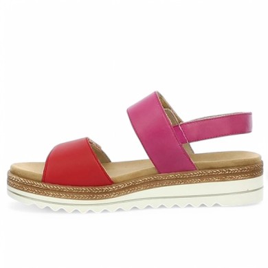 sandale confort rose et rouge femme grande pointure Shoesissime, vue intérieure